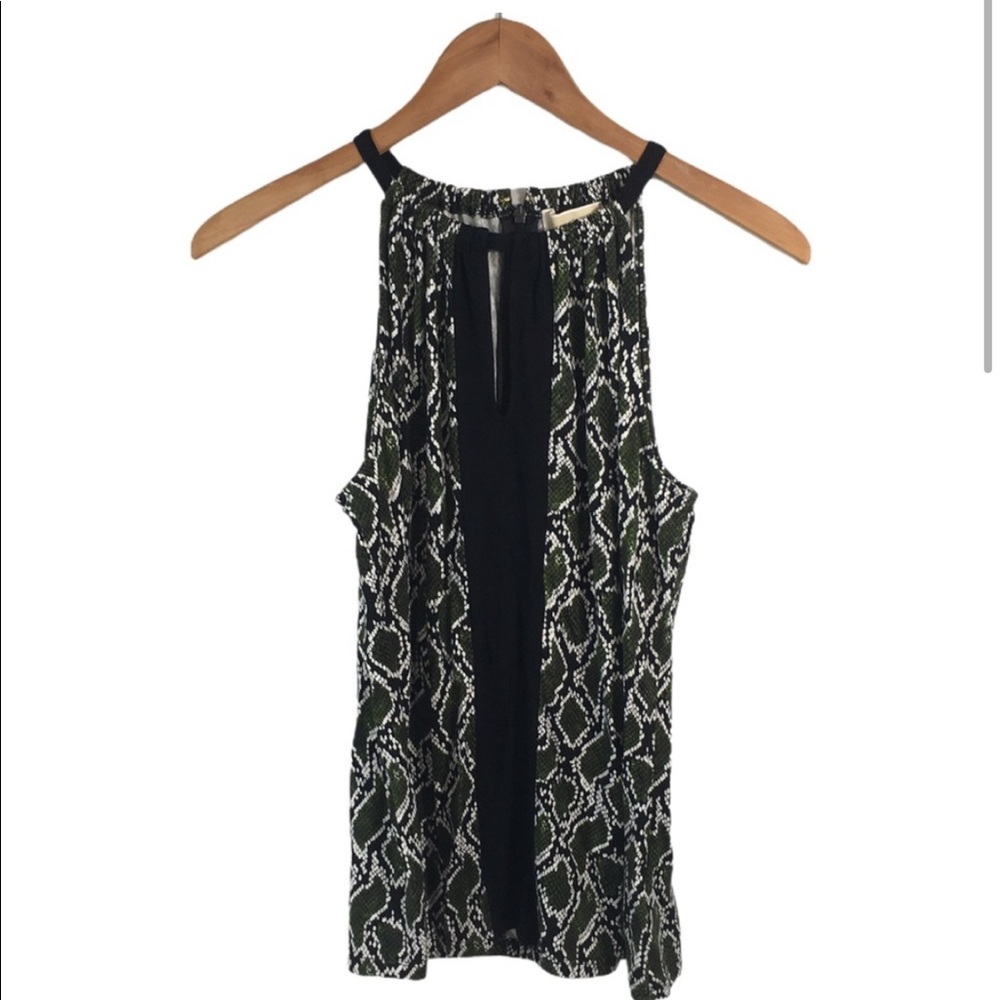 {michael kors} Snakeskin Printed Knit Blouse